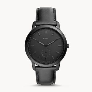 Fossil – The Minimalist Two-Hand Black Leather Watch