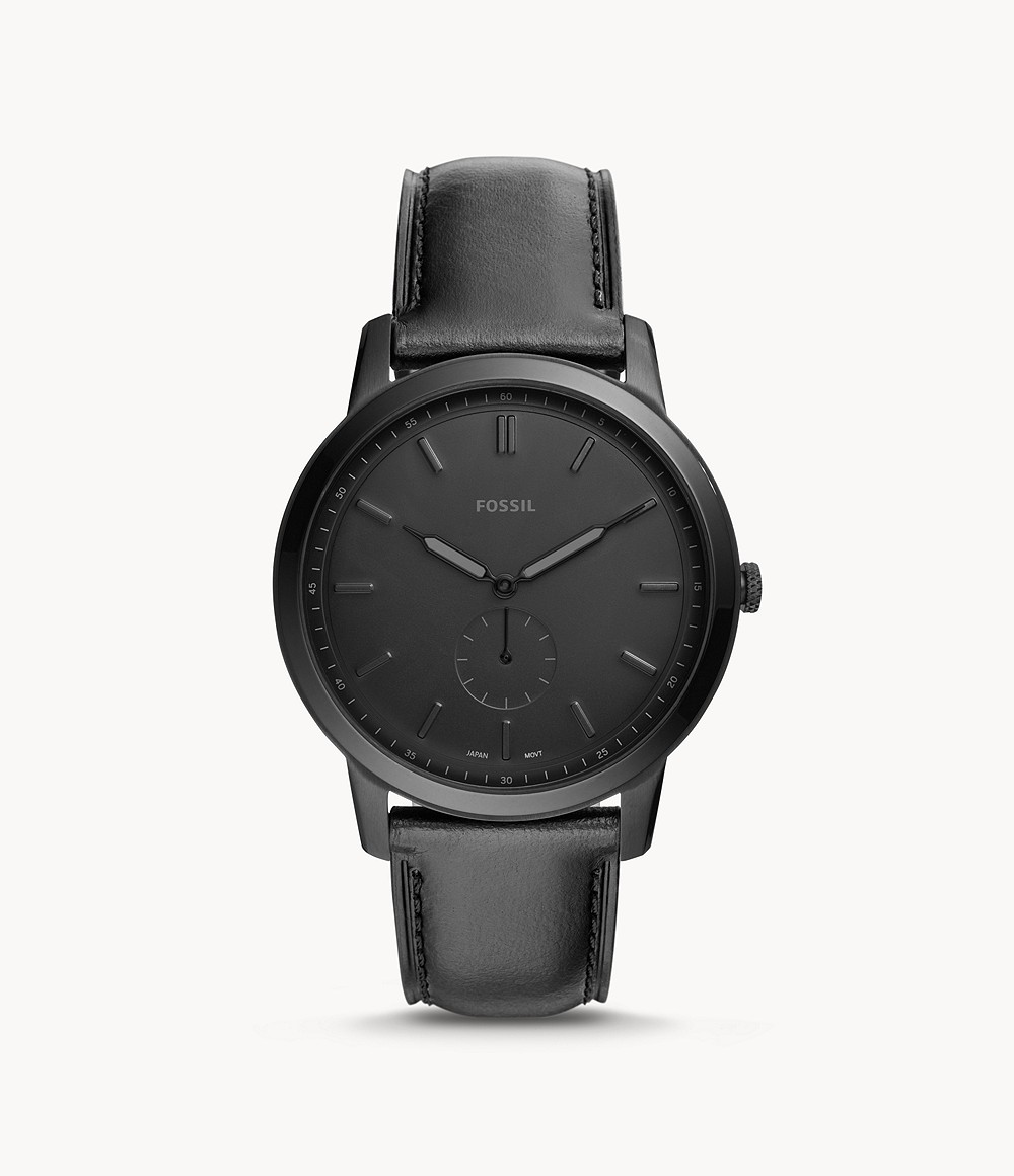Fossil – The Minimalist Two-Hand Black Leather Watch - Vitu Za Majuu.com